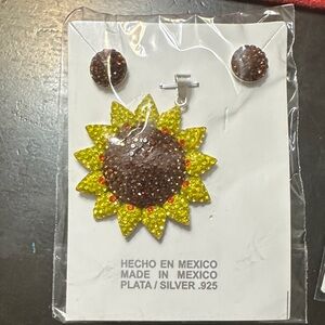 Sunflower Silver Jewelry Set